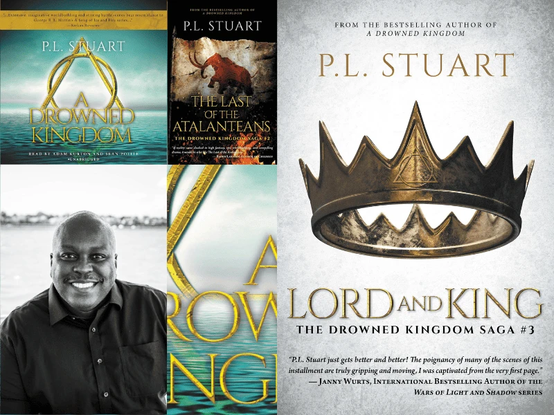 Photo of P.L. Stuart and his book covers