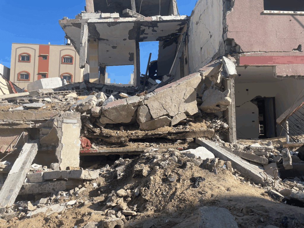 damaged home in Gaza