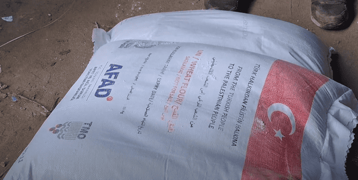 flour sacks in Gaza